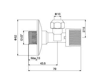 AG501-L BRASS ANGLE AGACIRO, MXM 1