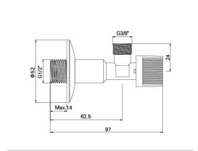 AG501-L BRASS ANGLE VALVE, MXM 1