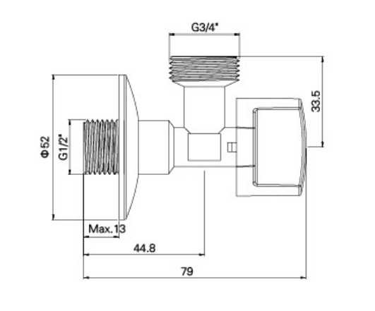 AG507 ब्रास अँगल व्हॉल्व्ह, MXM 1