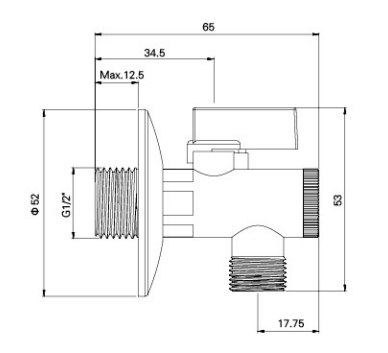 AG513 BRASS ANGLE AGACIRO NA FILTER, MXM 3