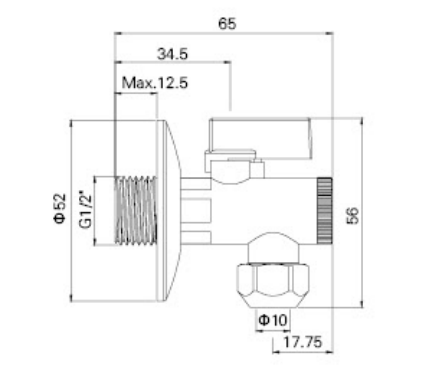 AG514 BÁNṢẸ ANGLE VALVE PẸLU ÀYỌ, IṢẸ INU INU 1