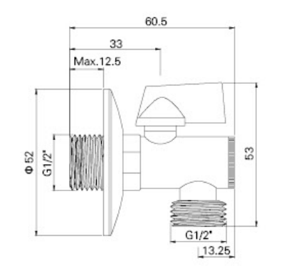 AG515 MOSIĘŻNY ZAWÓR KĄTOWY Z FILTREM, MXM 1