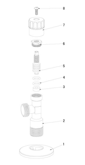 AG601 BRASS ANGLE VALVE, MXM, MULTI TURN 2