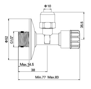 AG604 BRASS ANGLE VALVE, COMPRESSION OUTLET, MULTI TURN 1