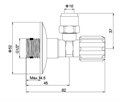 AG608 varahina zoro valve, COMPRESSION OUTLET, MULTI turn 1