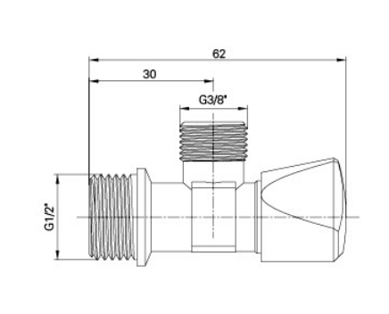 AG609 براس زاویه والو، MXM، ملټي ټرن 1