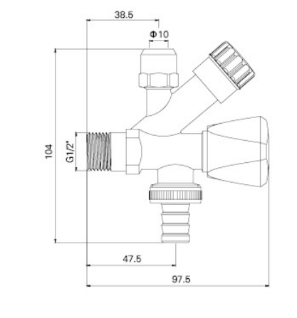 AG611 BRASS 3-WOL ANGLE WALVE, MULTI TURN 1