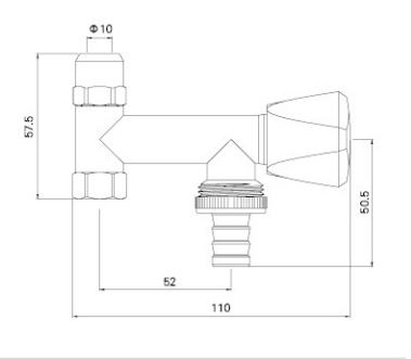 AG612 BRASS 3-WAY ANGLE VALVE, OPOLOPO TAN 1