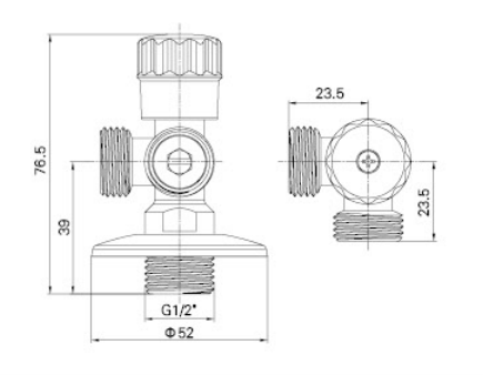 AG614 VÀLVULA D'ANGLE DE 3 VIES DE LLAUTON, MULTI VOLTA 1