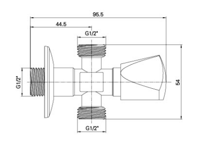 AG615 messingist kolmesuunaline nurkklapp, MITMEKEERG 1