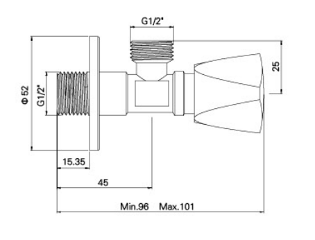 AG620 MOSADZNÝ UHLOVÝ VENTIL, MXM, MULTI TURN 1