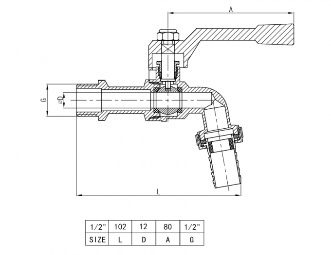 BB009-D BRASS BIBCOCK