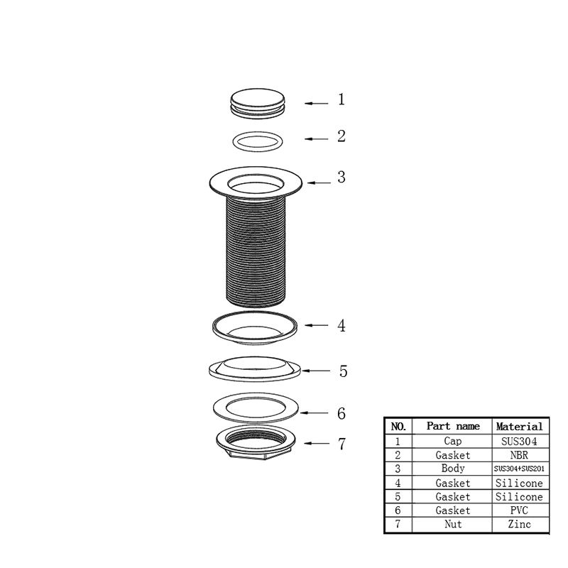 BD104-D European Fashion Style Chav Dej Stainless Hlau Phab Ntsa Dej Nrog Flip Sab saum toj Swivel Plug