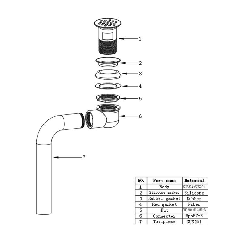 BD233-D American Universal Qhib Grid Chav Dej Stainless Hlau Basin Drain