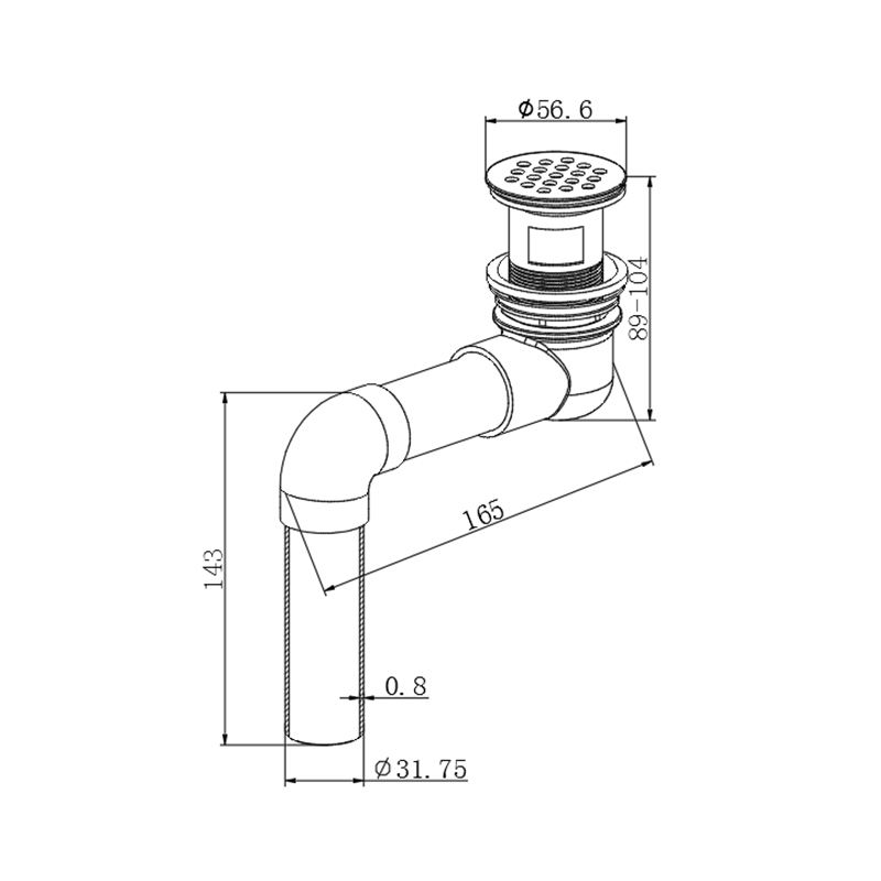 BD234-D American Universal Open Grid Buedzëmmer Edelstol Basin Drain 1