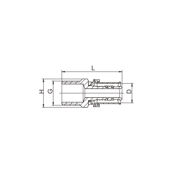 BF301-D BRASS TEKAN STRAIGHT COUPLER LELAKI