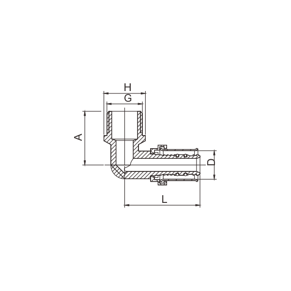 BF304-D BRASS PRESS MALE ELBOW FITTING