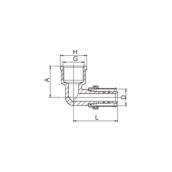 BF305-D BRASS PRESS VEHIVAVY ELBOW FITTING