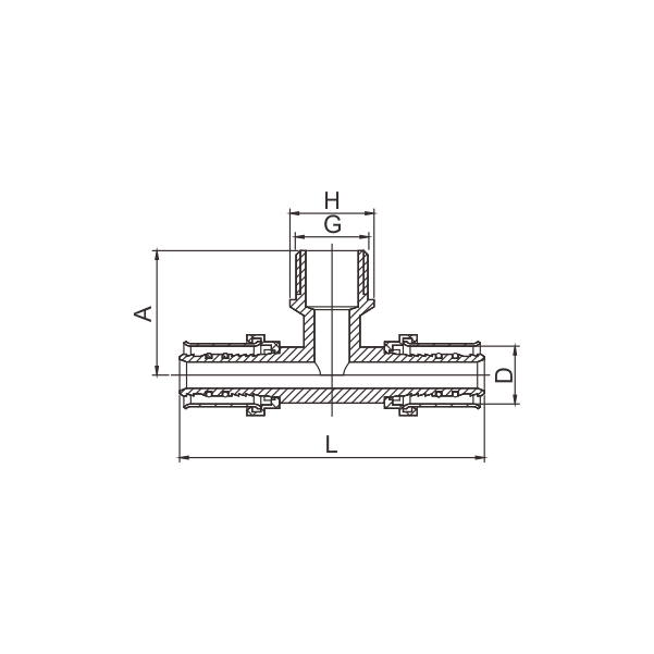 BF307-D BRASS PRESS MALE TEE FITTING