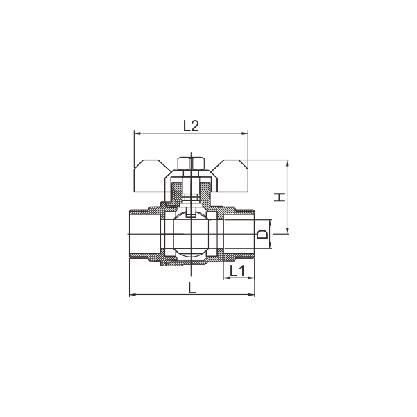 BV524-D MÄSSING KULVENTIL HAN X HANE PN30