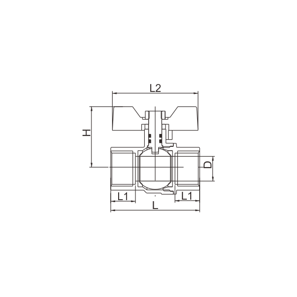 BV528-D BRASS BALL VALVE PEREMPUAN X PEREMPUAN PN40