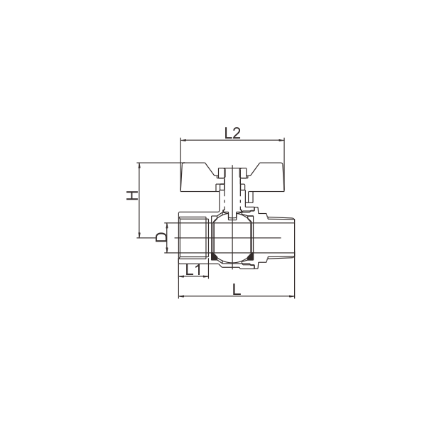 BV529-D שסתום כדור פליז נקבה X זכר PN40