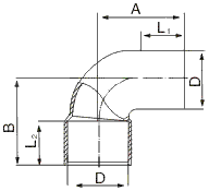 CP107-D נחושת 90 מעלות מרפק FTG XC