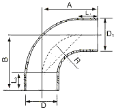 CP109-D COPPER 90 ÌJẸ RADIUS GÚN RADIUS igbonwo FTG XC