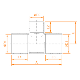 CP111-D COPPER REDUCING TEE CXCXC