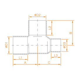 Ampahany CP112-D COPRE REDUCING TEE CXCXC