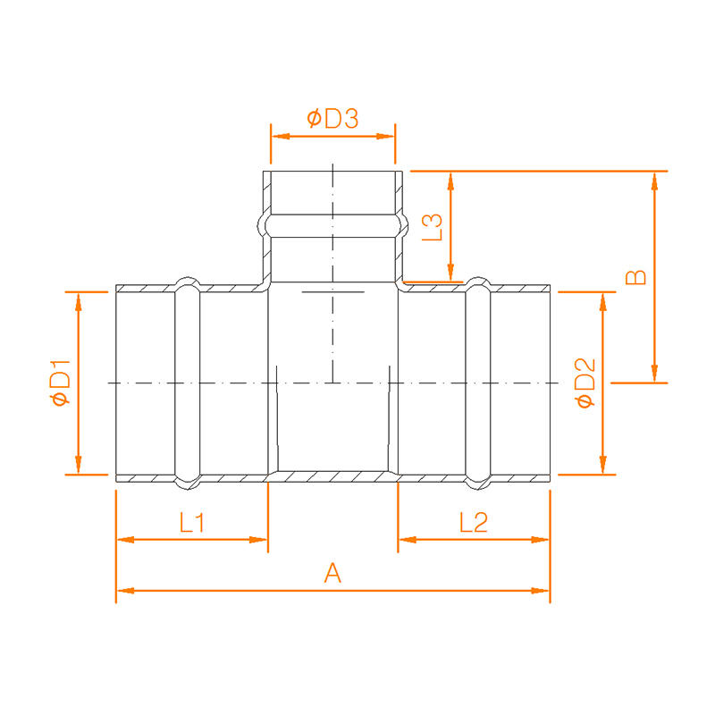 CP509-D COPPER SOLDER RING REDUCING TEE