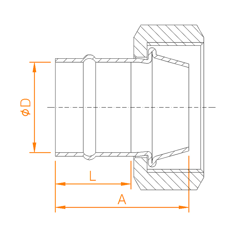 CP512-D COPPER SOLDER RING STRAIGHT CYLINDER UNION