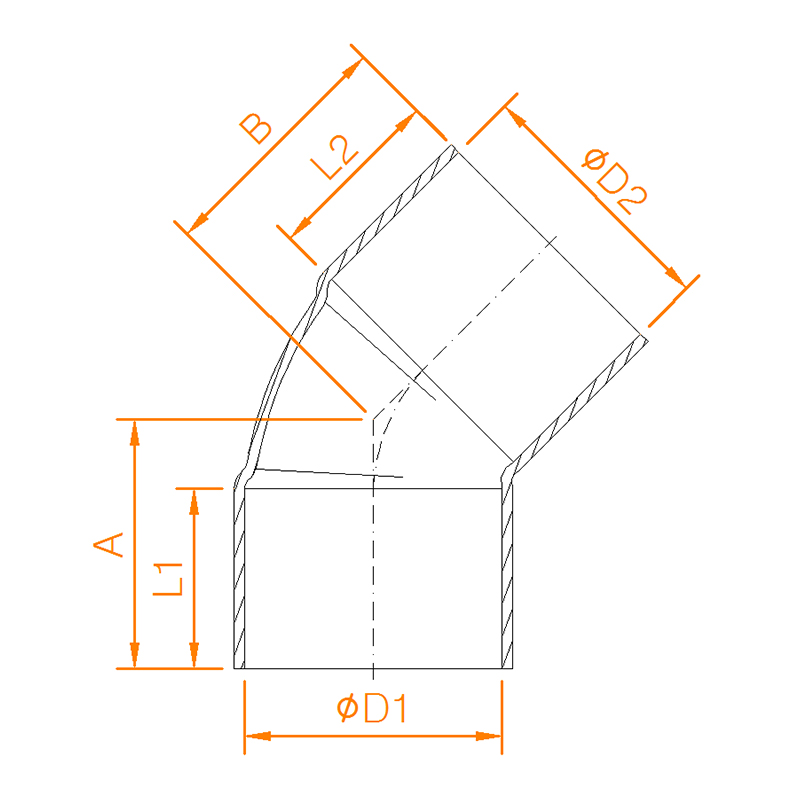 CP604 COPPER END FEED 45 DEGREE ELBOW 1