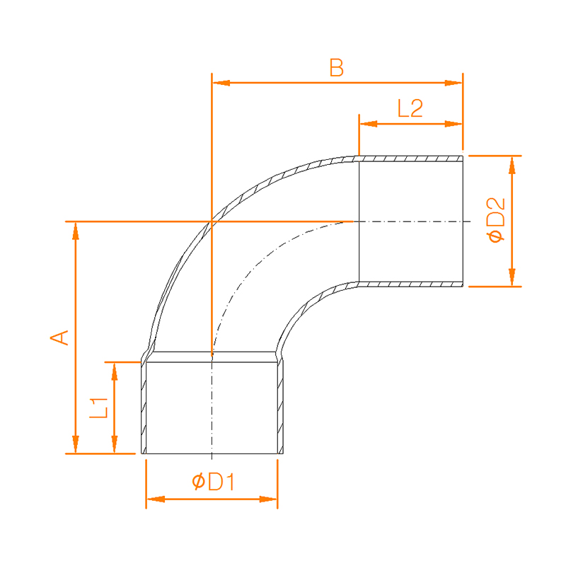 CP610 COPPER END FEED 90 DEGREE STREET LONG RADIUS Bend 1