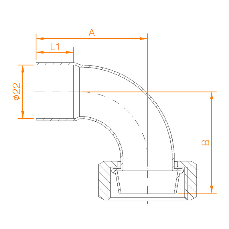 CP619 COPPPER END FEED BENT CYLINDER UNION 1