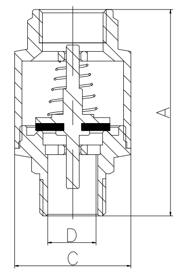 CV006-D เช็ควาล์วสปริงทองเหลืองแผ่นพลาสติก FXM