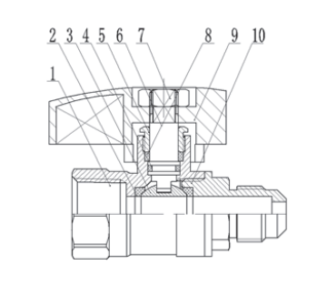 GSV001-D სპილენძის გაზის ბურთის სარქველი FLARE X FEMALE NPT