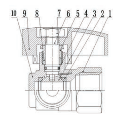 GSV005&8-D BRASS GAS BALL VALVE FLARE X PEREMPUAN