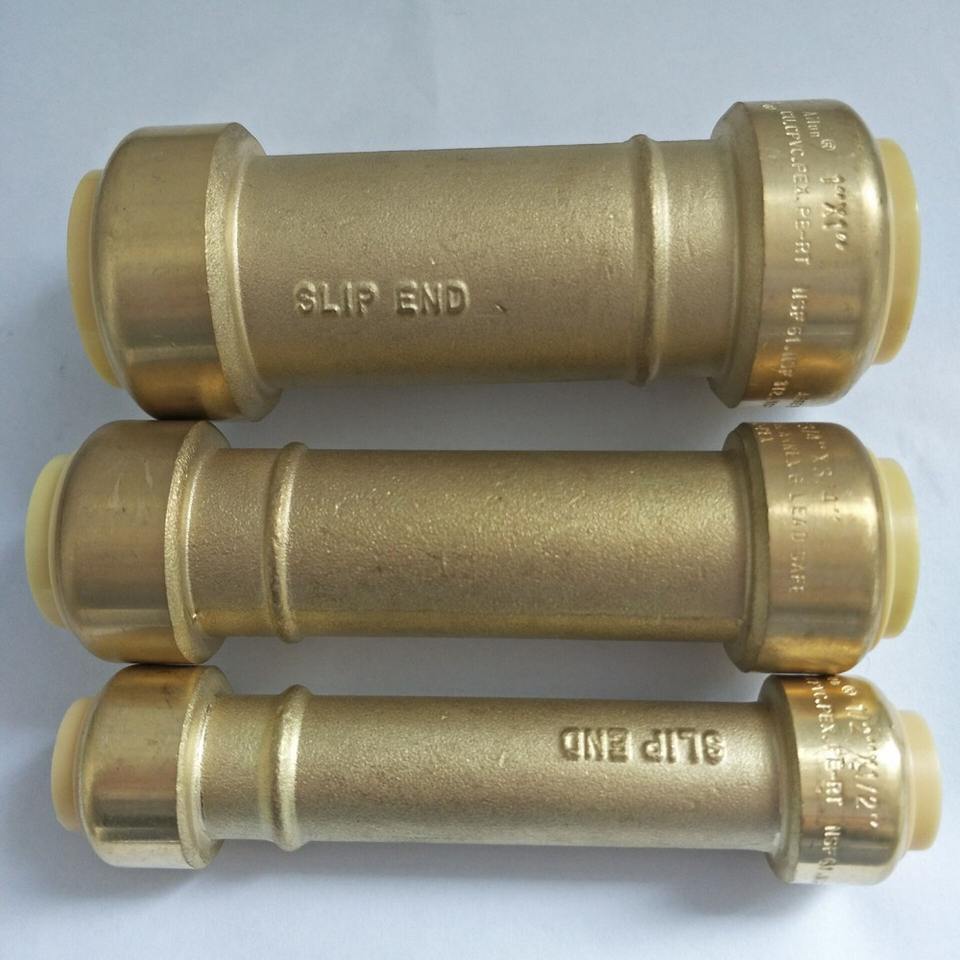 PPF005-2 BRASS PUSH FIT SLIP COUPPLING