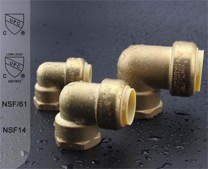 PPF008-2 BRASS PUSH FIT FEMALE ELBOW