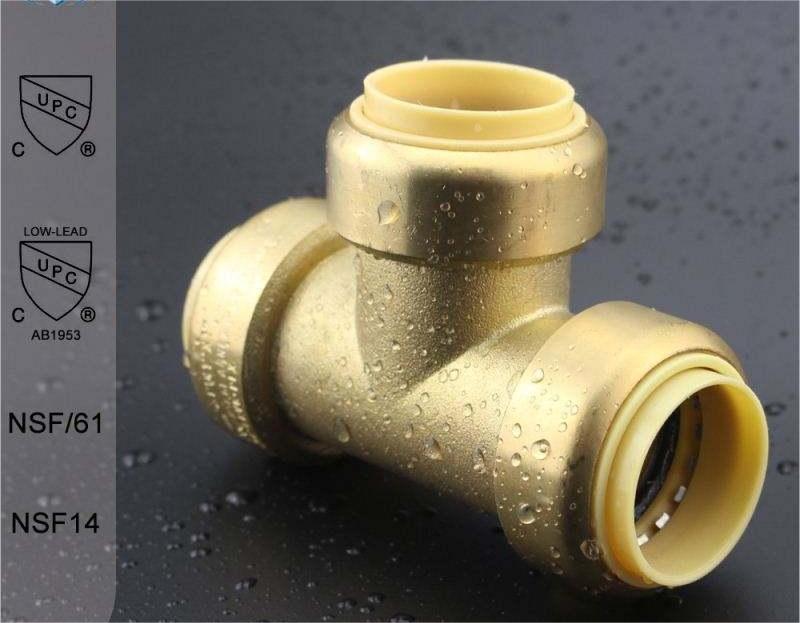 PPF010-1 BRASS PUSH FIT MITOVY TEE