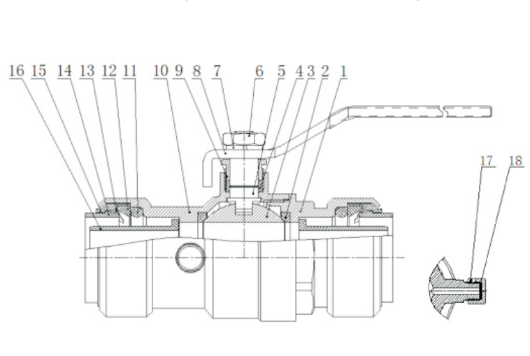 PPV011-D BRASS PUSH FIT BALL VALVE NAMAZI