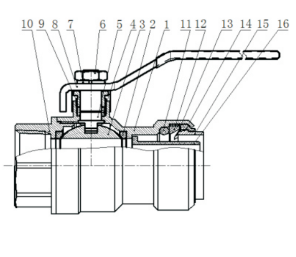 PPV012-D BRASS Push FIT BALL VALVE FEMALE