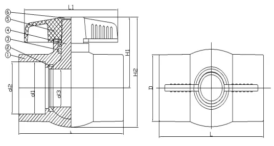 PVC004-D ПВХ компакттуу шар клапан рычагынын туткасы