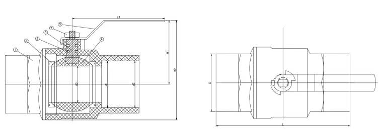 PVC202-D PVC LABA PCS BALL VALVE STEEL HANDLEY