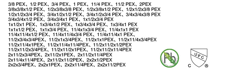 PXF208 ब्रास PEX-A EXPANSION BARB TEE 1