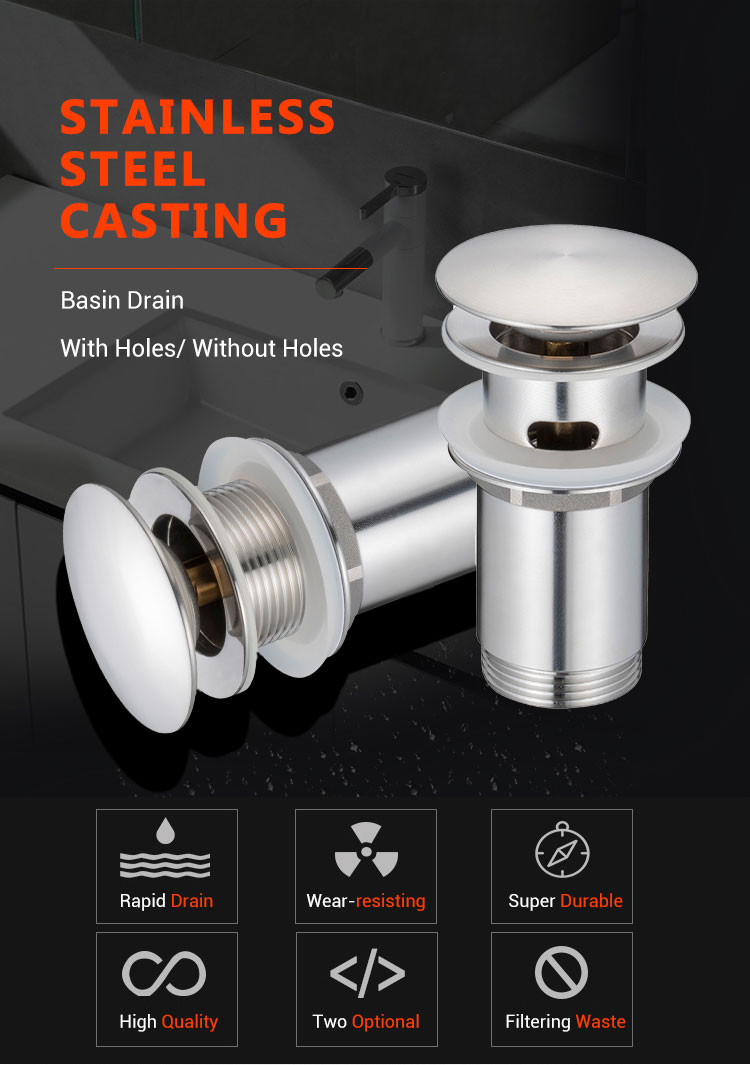 BD101-D European Bathroom Stainless Steel Basin Drain 2