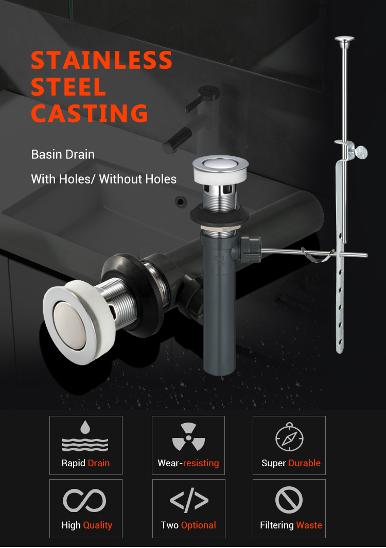 BD221-D American Universal Lift Bathroom Plastic Basin Drain 2