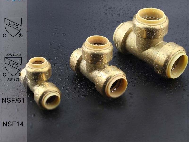 PPF010-2 BRASS PUSH FIT EQUAL TEE